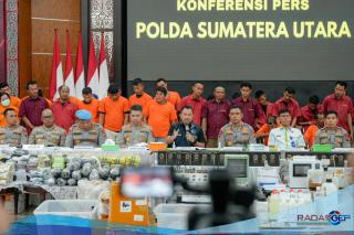 Polda Sumut Ungkap 3.078 Kasus Narkoba, Sita Lebih dari 1,6 Ton Narkoba Berbagai Jenis Sepanjang Semester I 2025